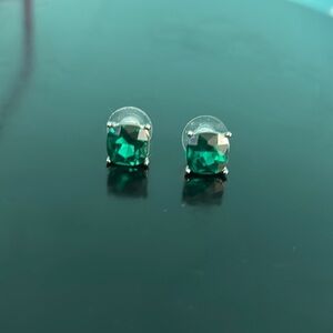 Monet green stone post earrings